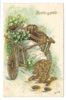 Neujahr - Bonne Année - Geld - Gold - Präge-Litho - 1905