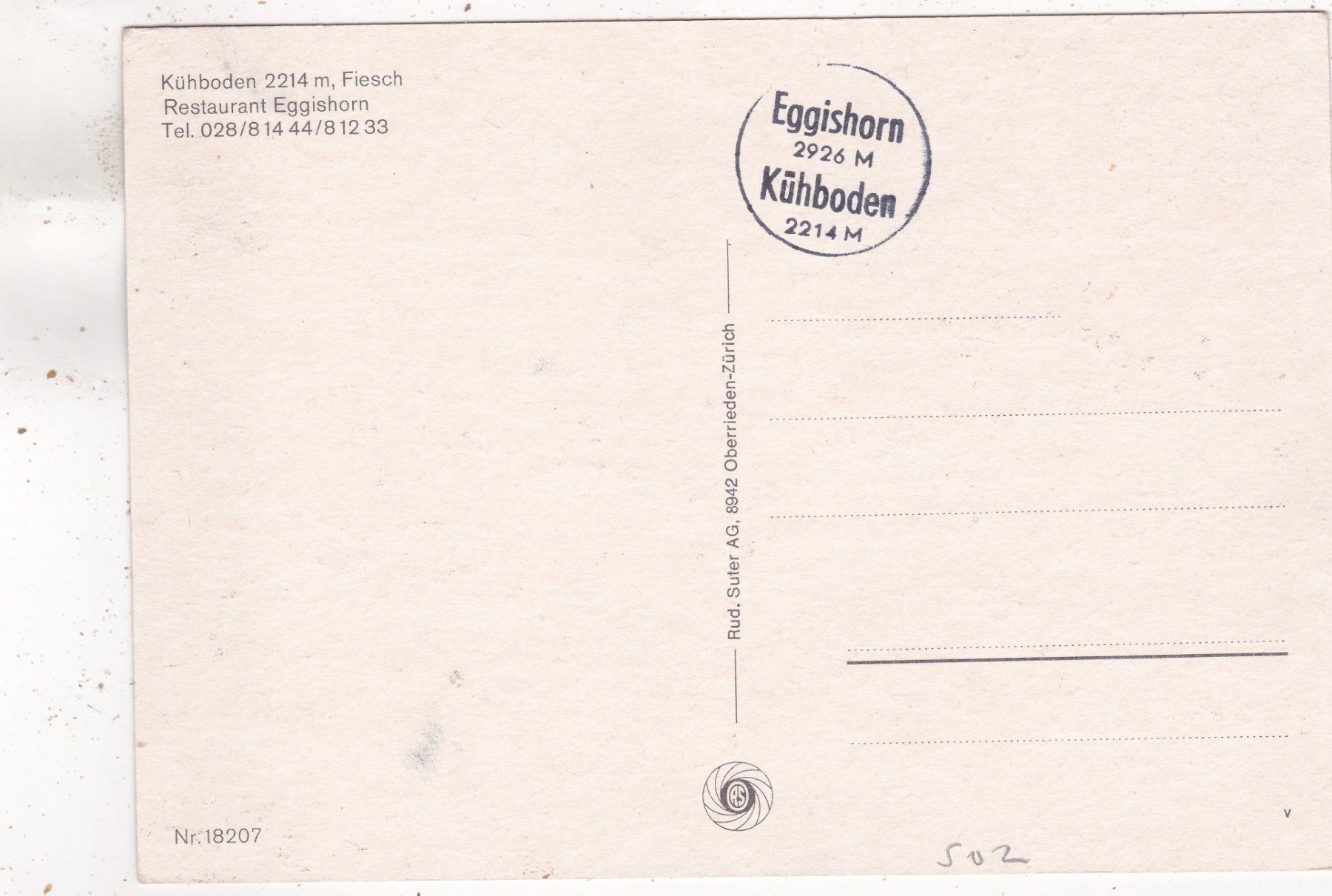 Cartoline postali: Fiesch Kühboden Restaurant Eggishorn – Usato da Herisau venduto da Lisegrat2008 1