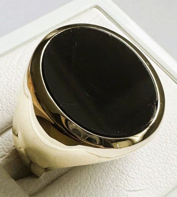 Ringe: Ring Gelbgold mit Onixplatte – Gebraucht aus Selkingen von Mazurit 1