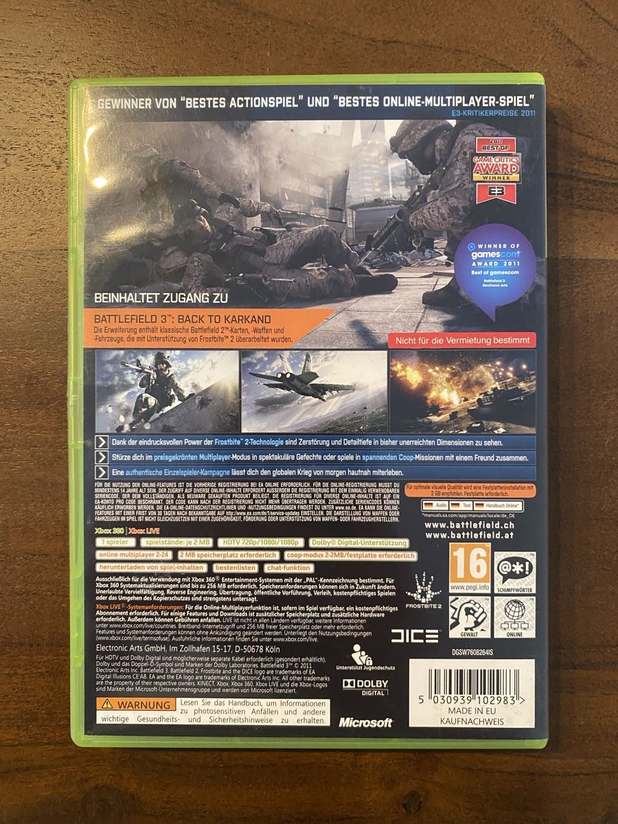 Microsoft Spiele: Battlefield 3 für Xbox 360 – Gebraucht aus Thunstetten von Virus_33 2