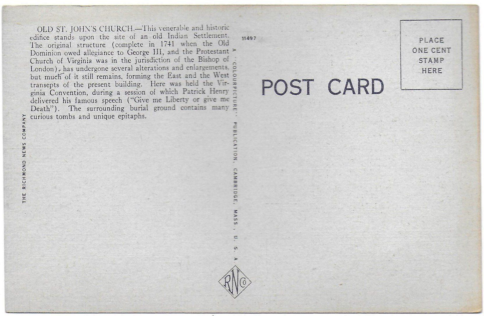 Cartoline postali: Old St. John's Church – Usato da Kloten venduto da kanschweiz 1