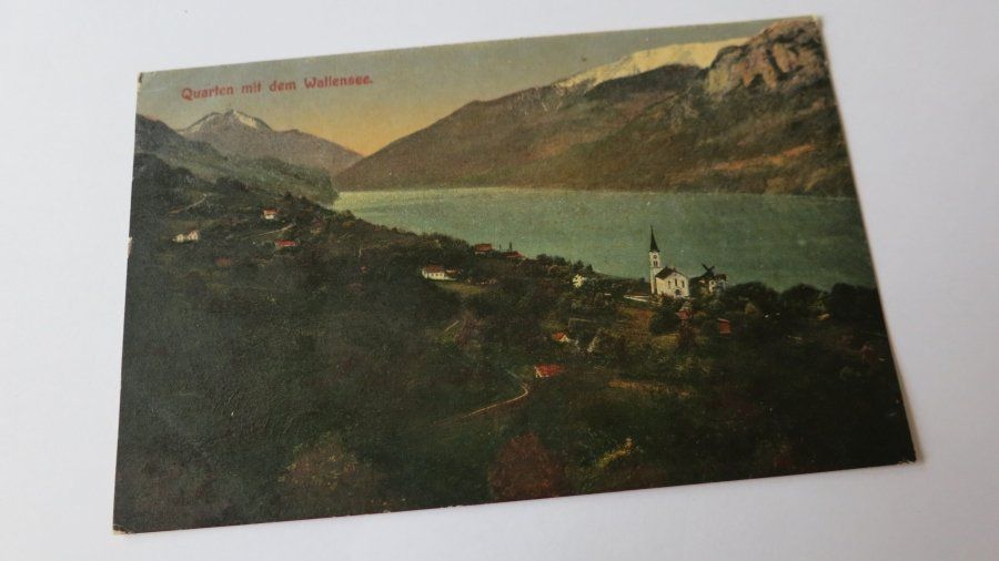 Cartoline postali: Quarten / SG - mit dem Walensee - 1925 – Usato da Jona venduto da centumprata