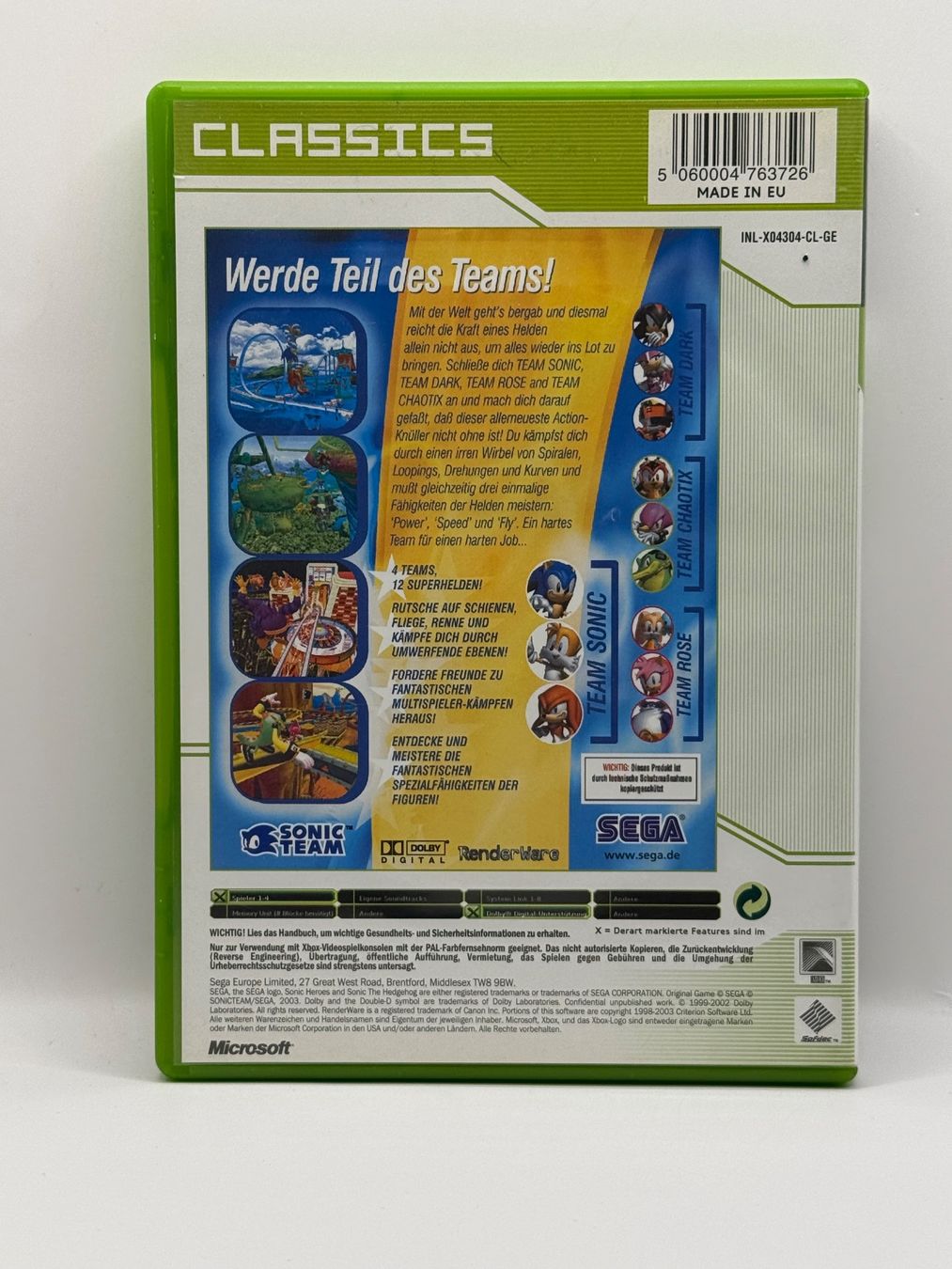 Sega Giochi: Sonic Heroes - XBOX - Classics - CIB – Usato da Dietikon venduto da gab_qz7y 1