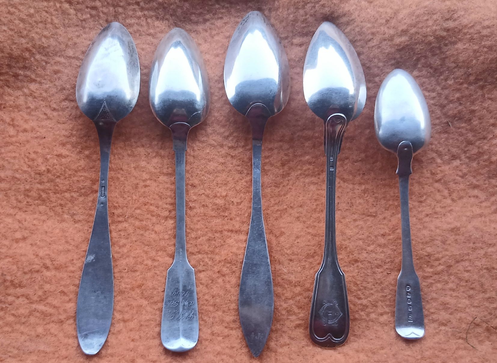 Cucchiai: 5 Grosse alte Silberlöffel – Usato da Kiental venduto da Kiwidave04 8