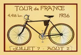 Blechschild-TOUR DE FRANCE 1936 - JUILLET 7 - AOUT 2 1936