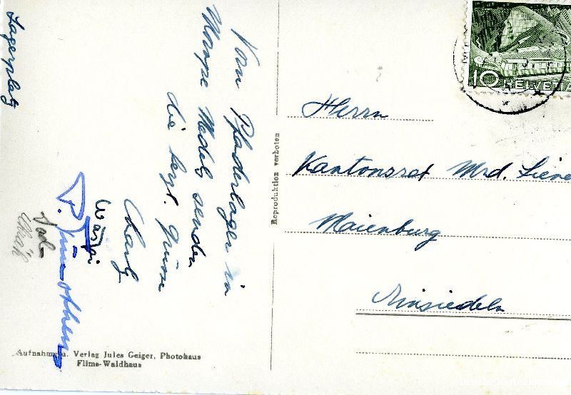 Cartoline postali: Disentis - Mompé Medels + c1954 – Usato da Emmenbrücke venduto da teestube 1