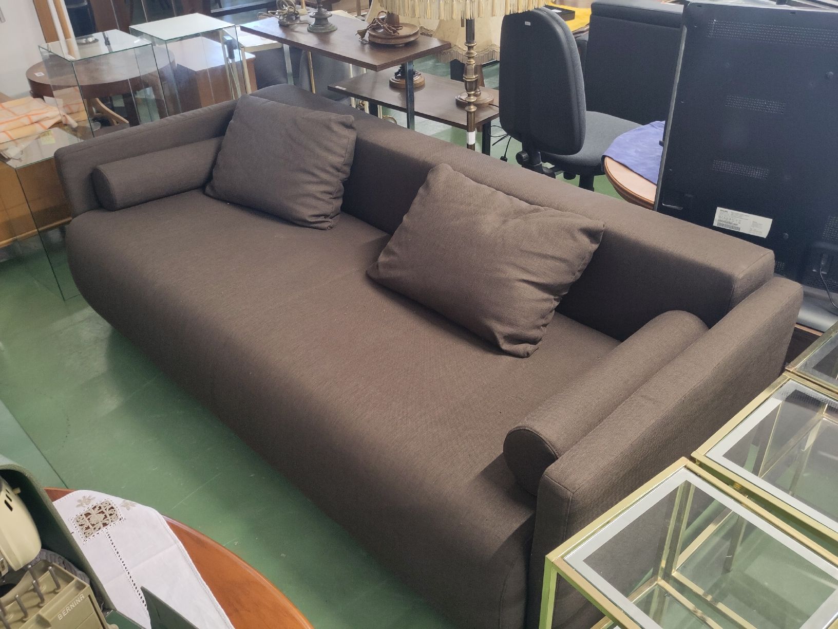 Divani: Bettsofa Stoff in braun  – Usato da Pratteln venduto da Cartonsducoeur_bl