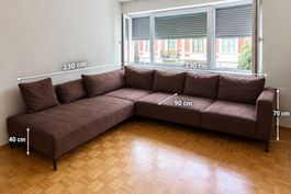 Ecksofa braun 230x230 cm gebraucht guter Zustand