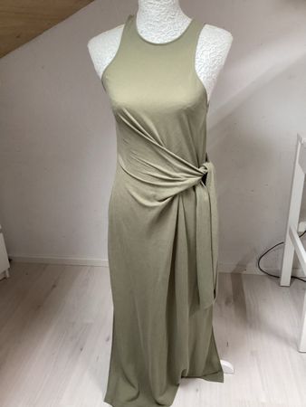 Massimo Dutti Kleid, Gr. XS, Wickeloptik, Olivgrün