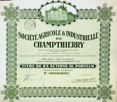Société Agricole & Industrielle de Champthierry SA - 1927