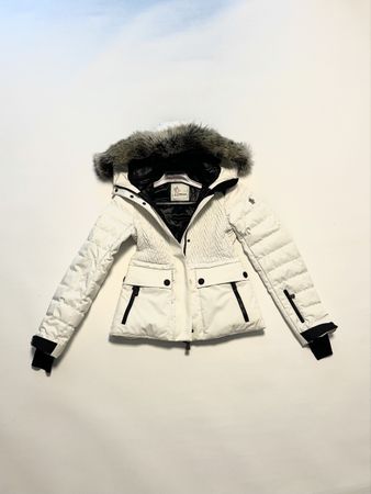 Moncler Down Jacket White With Fur Hood Size S Used