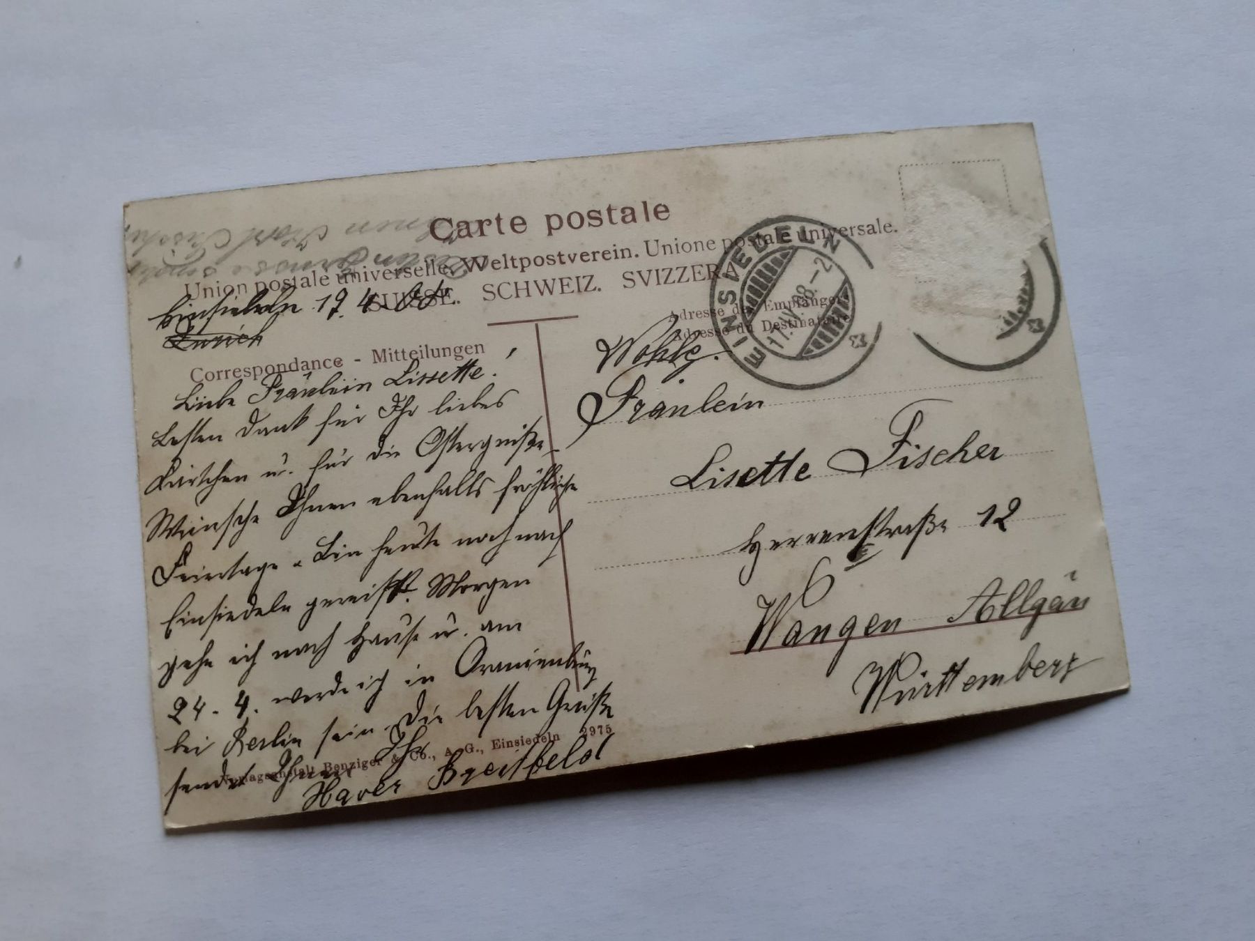 Cartes postales: EINSIEDELN - 1908 - MONDSCHEIN KARTE – D'occasion à Winterthur par Ornyx7 1