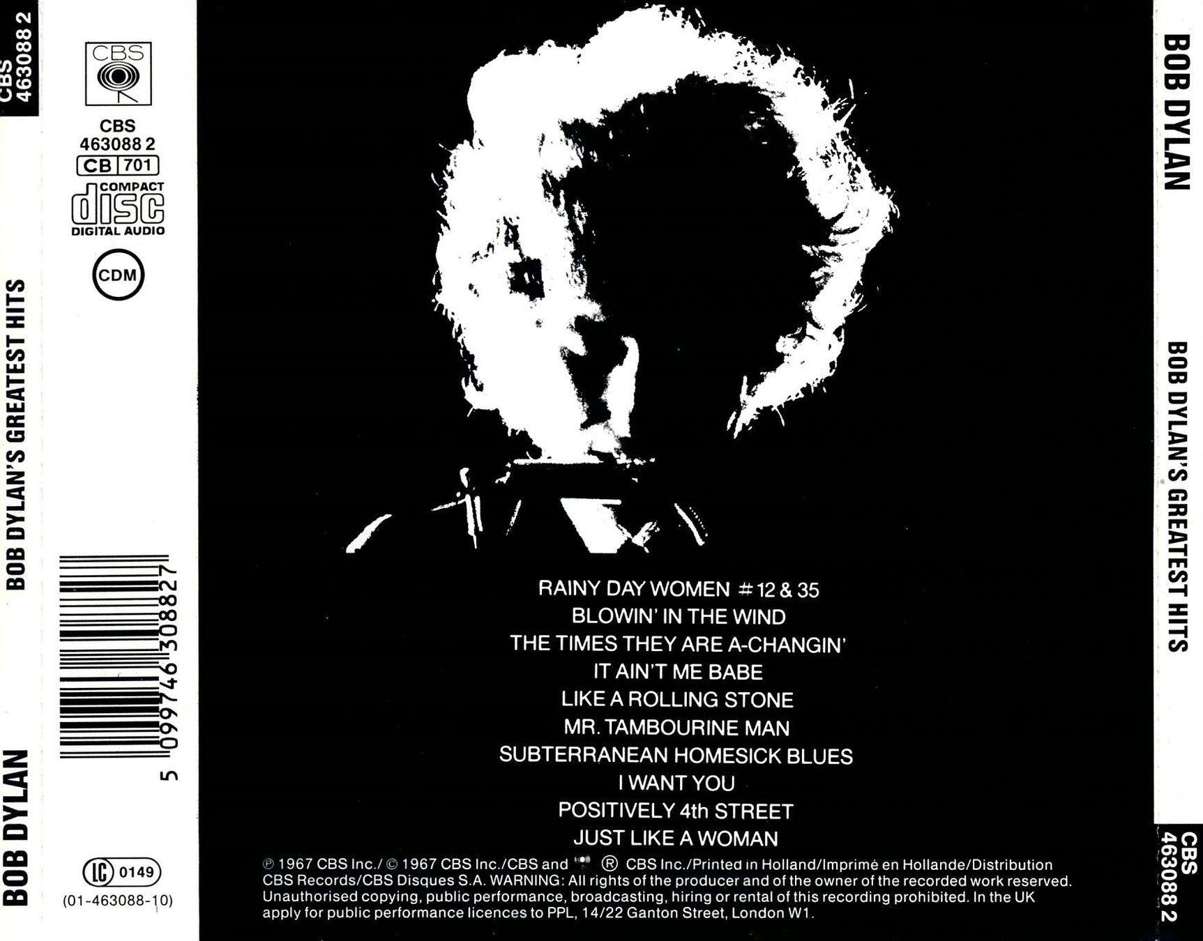 CD: BOB DYLAN - GREATEST HITS (CD) – Usato da Hedingen venduto da Studers 1