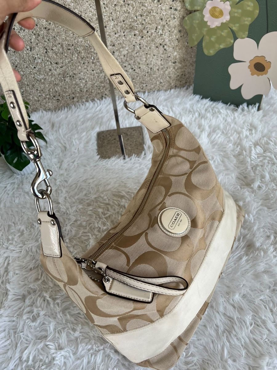 Coach Borse da donna: Coach Hobo Tasche Monogram Canvas Beige Leder 38cm Breit – Usato da Eggenwil venduto da CNSRVINTAGE 3