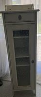 Vitrinenschrank Weiss, B: 35 cm, T: 32 cm, H: 127 cm