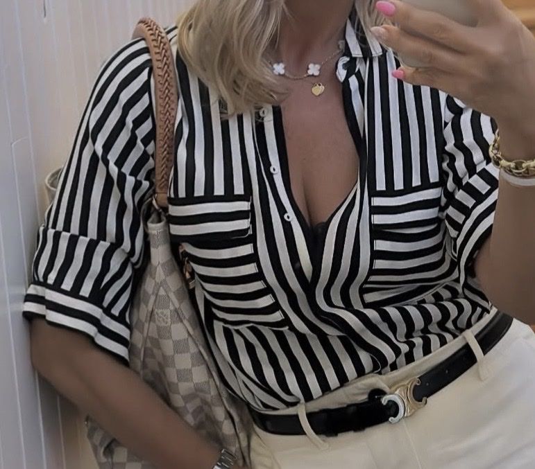 Zara Camicette: Bluse gestreift schwarz weiss Grösse M getragen – Usato da Zürich venduto da zor_9n5z 2