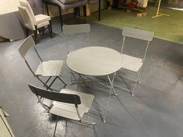 Ikea Sundsö Gartentisch +  4 Stühle metall grau Balkontisch