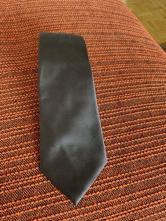 Krawatte Ermenegildo Zegna Seide dunkelgrau einfarbig