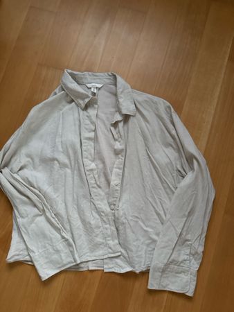 Damen Hemd H&M Leinenmischung beige Grösse M