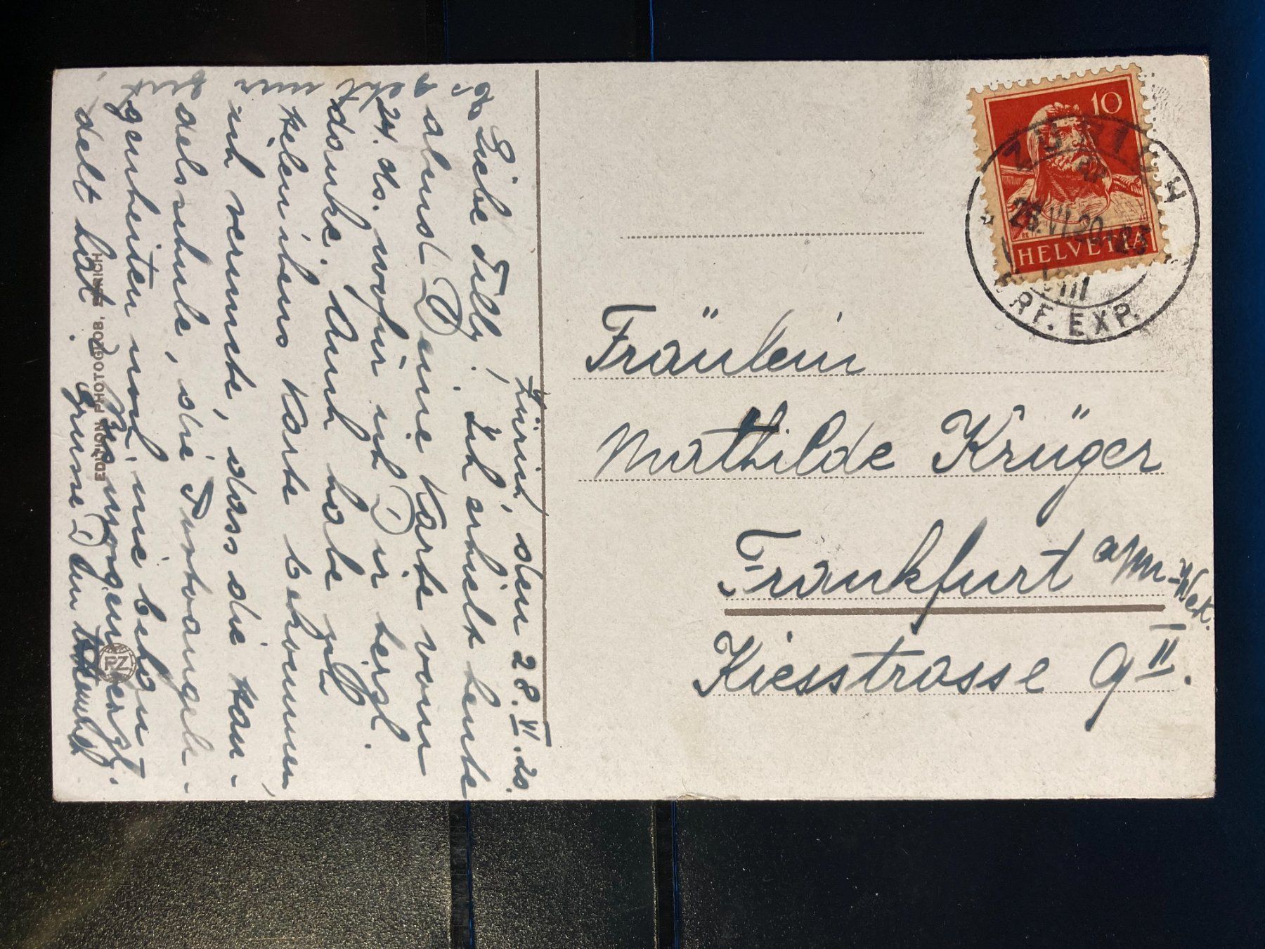 Cartoline postali: CH 1920 AK Lütschine Wetterhorn – Usato da Winterthur venduto da schnueps 1