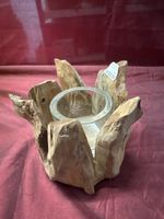 Windlicht Schwemmholzmit Glas Kerzenhalter rustikal Deko