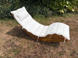Gaertenliege Akazienholz dunkelbraun