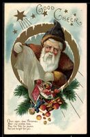 Weihnachtsmann schüttet seinen Geschenk