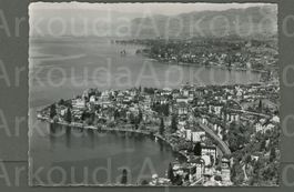 AK sw Montreux VD Clarens,Vevey, Vogelschau ≈ 1956