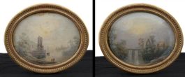 Paar Miniatur-Malereien um 1800, schön gerahmt