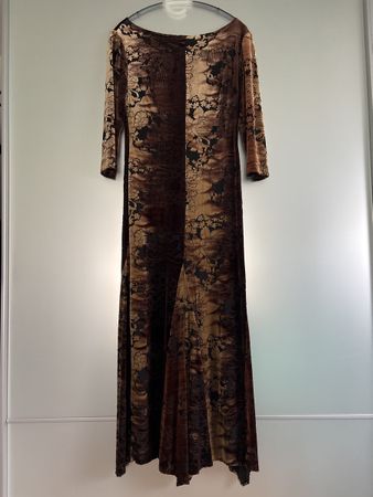Elegantes Samtkleid mit Blumenmuster, Grösse M
