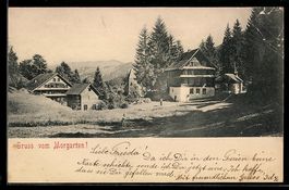 AK Morgarten, Ortsansicht mit Häusern und Kirche