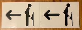 2 WC Schilder aus Metal