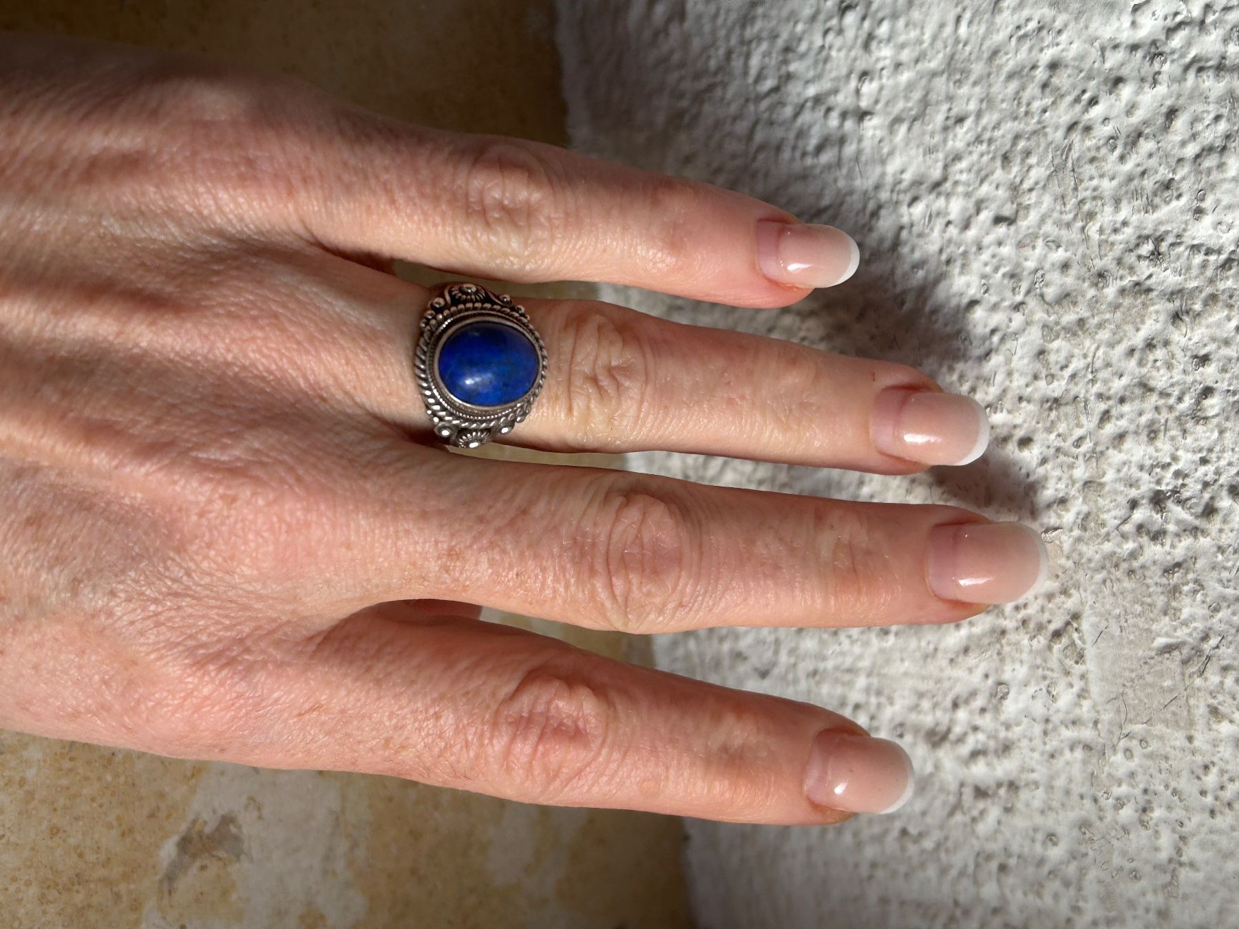Anelli: Vintage Silber Ring mit Lapislazuli Stein (Gr.53) – Usato da Laufen venduto da belleskulptur 1