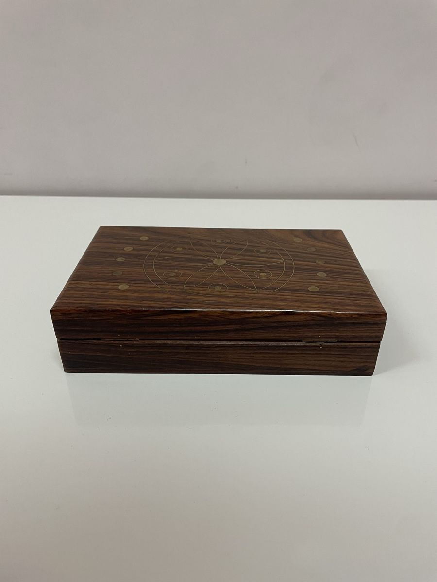 Dosen: Palisander Box mit Messing Einlegearbeit vintage Schatulle – Gebraucht aus Zürich von Vintagewiesel 4