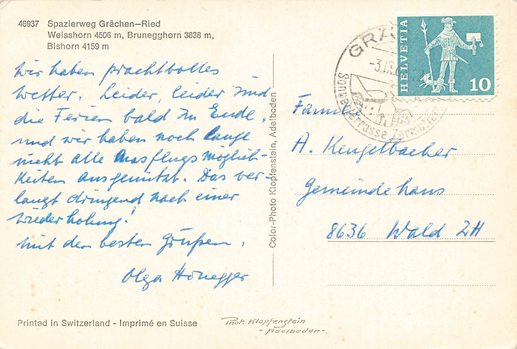 Cartes postales: Grächen – D'occasion à Biasca par Blenio71 1