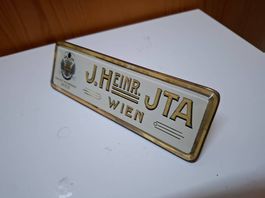 Werbeschild J. Heinr. Jta Wien Hof-Hutfabrik gebraucht