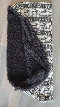 Winter: Loop Schal zum Wenden, Teddy, Norwegermuster + Mütze