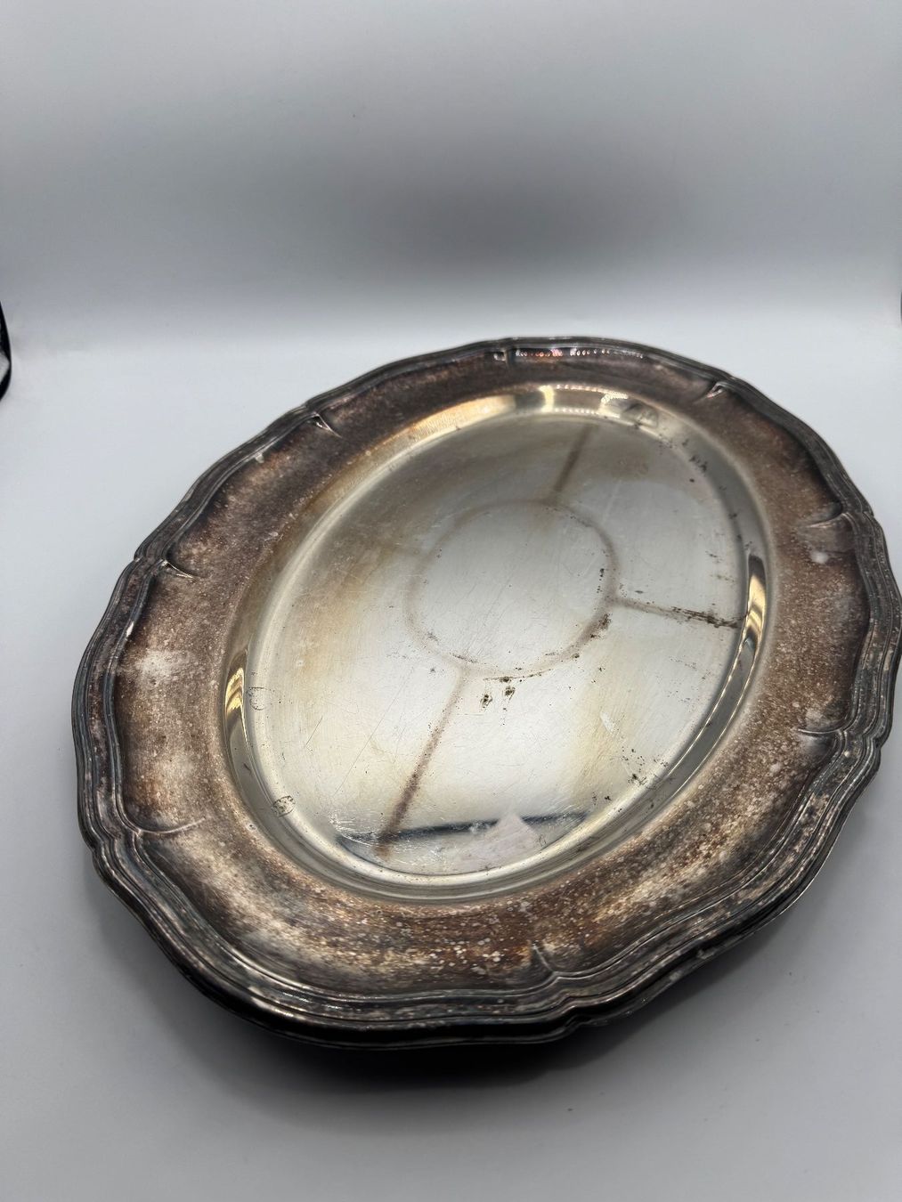 Piatti di portata: Vintage Servierteller mit Glaseinsatz, oval, – Usato da Sachseln venduto da BONATI01 2