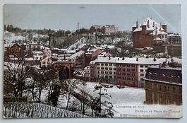 Lausanne - Château et Place du Tunnel sous la neige