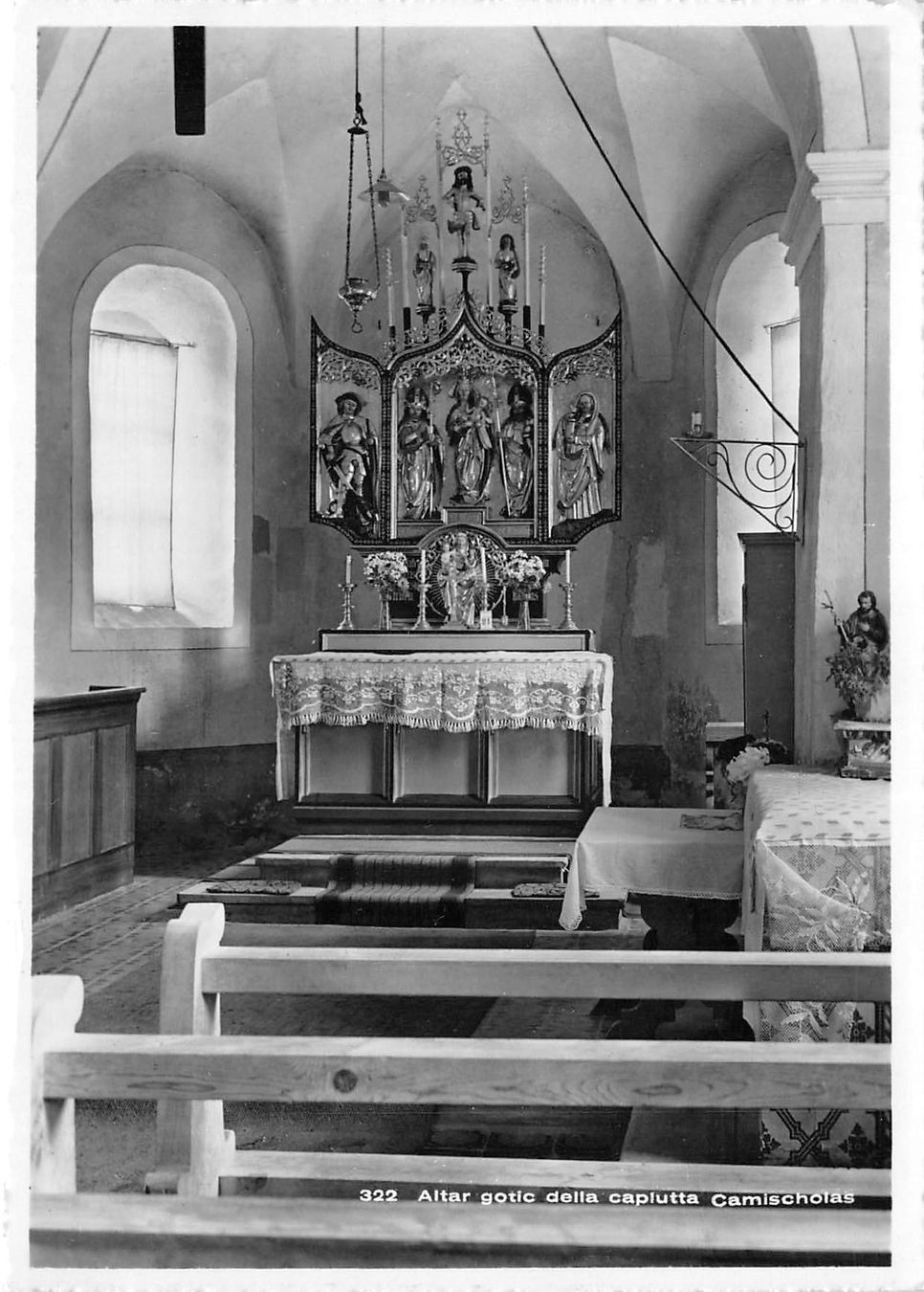 Ansichtskarten: Altar gotic della caplutta Camischolas – Gebraucht aus Ottikon b.Kemptth. von Neptun1974