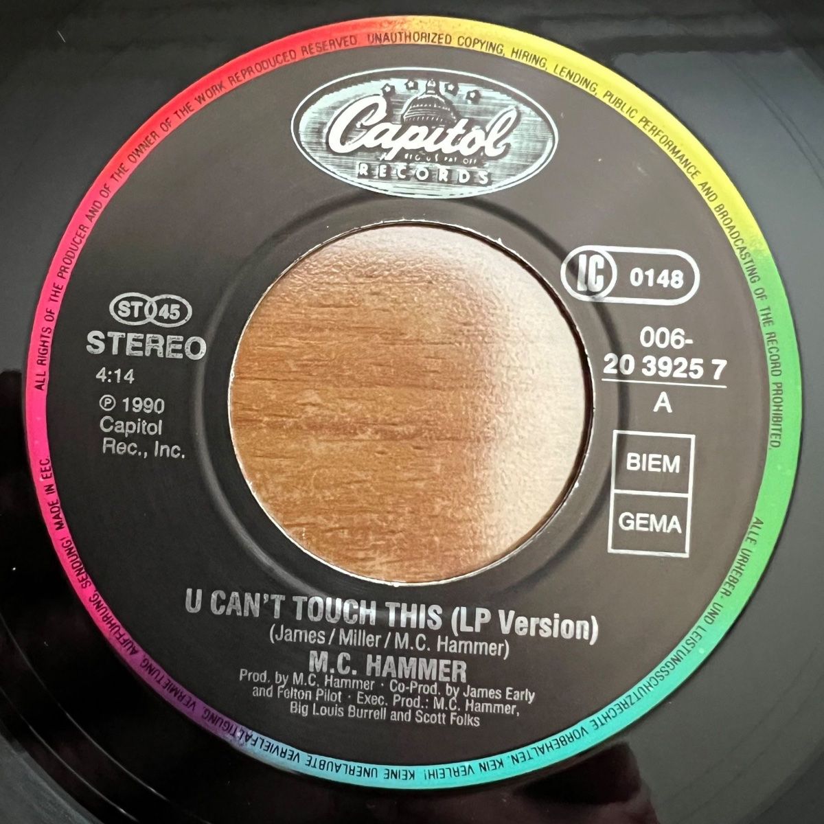 Vinyles: M.C. Hammer - U Can't Touch This / 1. EU-Press. 1990 - TOP – D'occasion à Gais par soundcave57 2