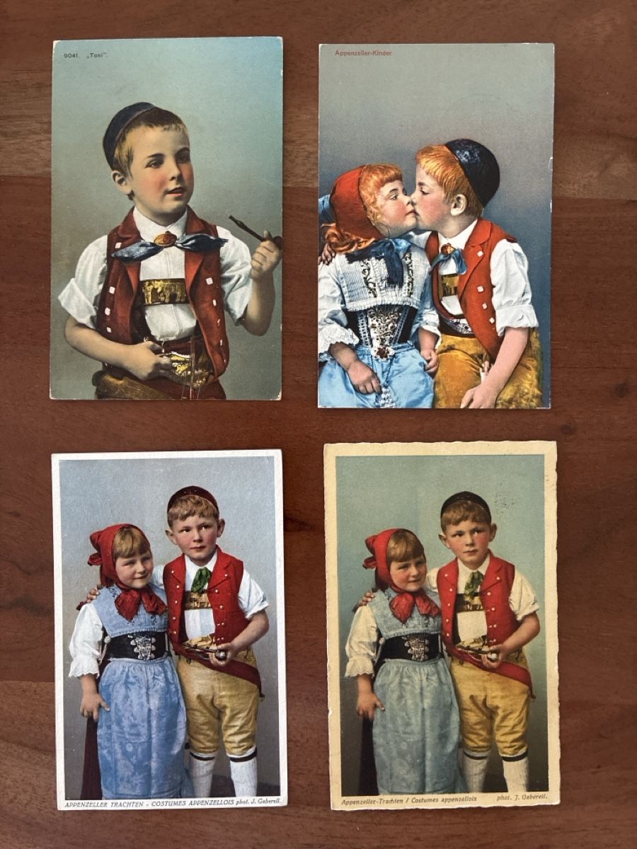 Ansichtskarten: 7 Ansichtskarten Schweiz Appenzeller Kinder – Gebraucht aus Oftringen von Cla.vD.74