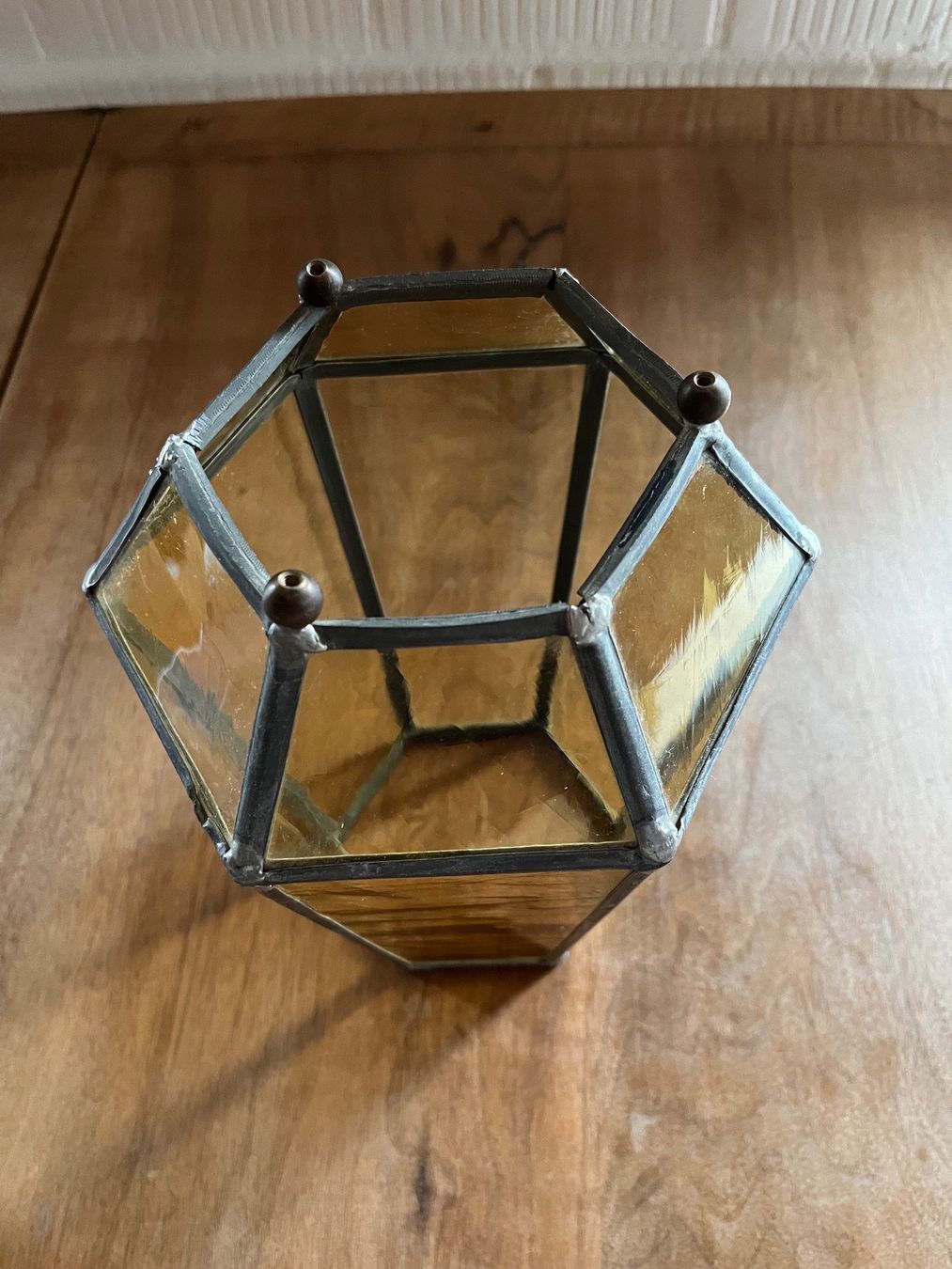 Lampade: Glaslampe Glasleuchte Gartenlampe mit Zinn eingefasst – Usato da Muttenz venduto da Golden_Times 1