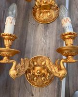 2x Gold Wandleuchter Schwanenhals Vintage Italien Design Rar