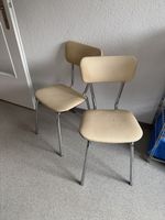 Vintage Küchenstühle Retro Chrom Kunstleder beige