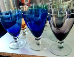 Weingläser Hergiswiler Rauchglas 1960iger Jahre