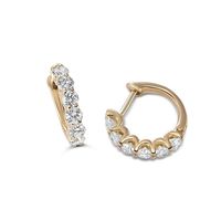 Orecchini creole in oro giallo 18k con diamanti naturali
