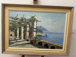 Carlo Ciappa (1890-1970) Gemälde Meerküste Pergola