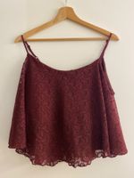 Bandeau Top Spitzen-Oberteil bordeaux Gr. 46