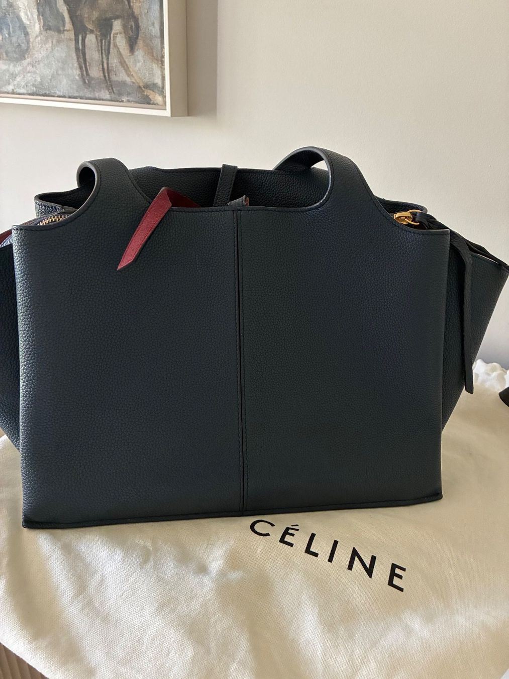 Celine Borse da donna: Celine Tasche Trifold Leder Dunkelblau – Usato da Meilen venduto da coc_q29b 5